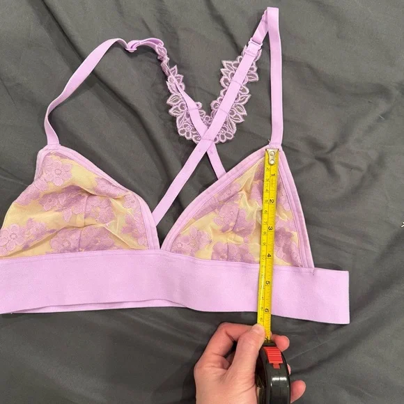 PINK Victoria's Secret Lace Triangle Bralette in Pink and Gold - Picture 8 of 8